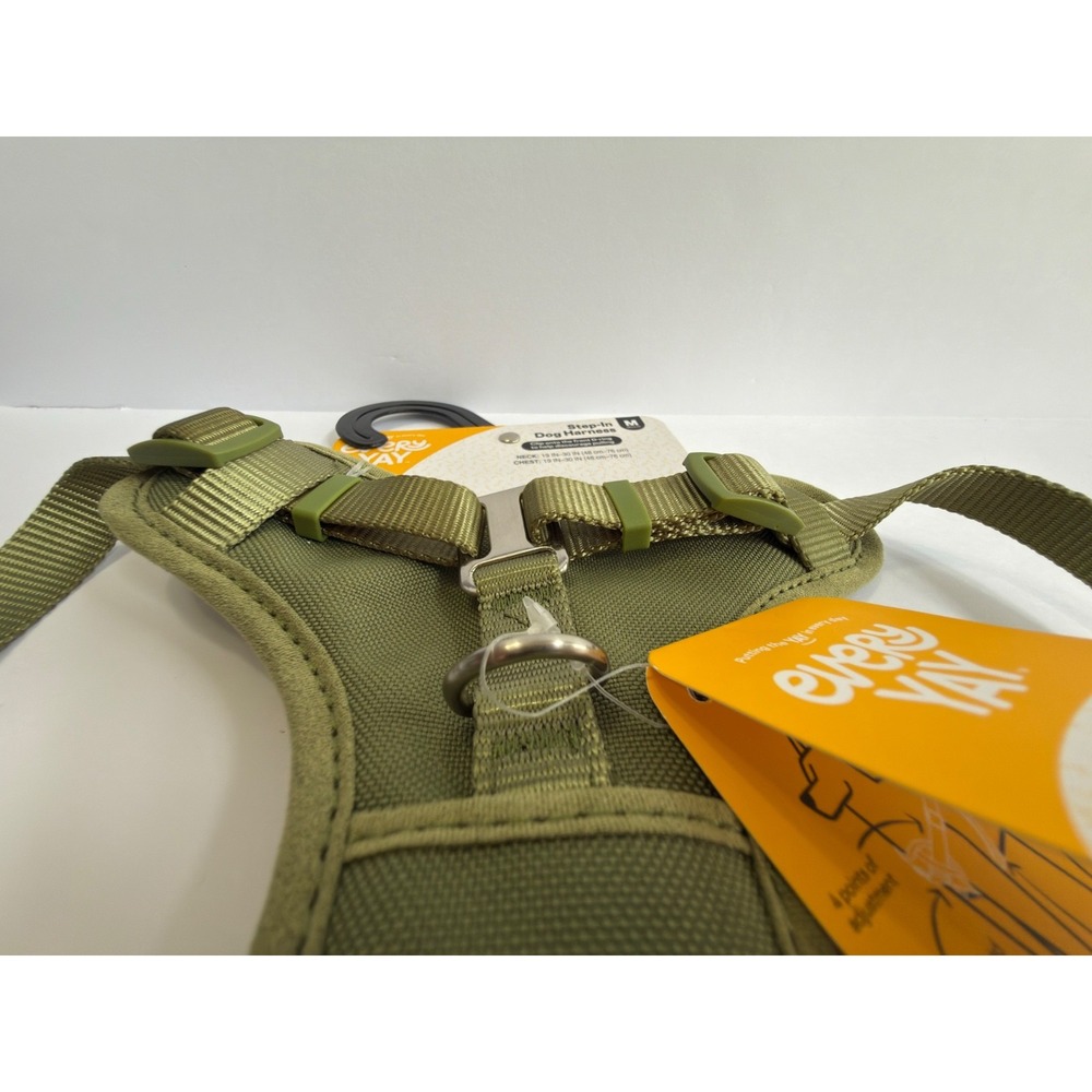 EveryYay Medium Step-In Dog Harness Olive Green Adjustable Front D-Ring - Picture 9 of 9